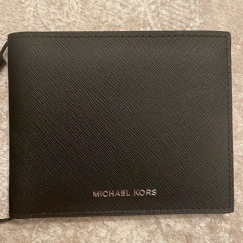 Brand New Michael Kors Genuine Leather Slim Billfold Black Men’s Andy Wallet - Picture 4 of 13